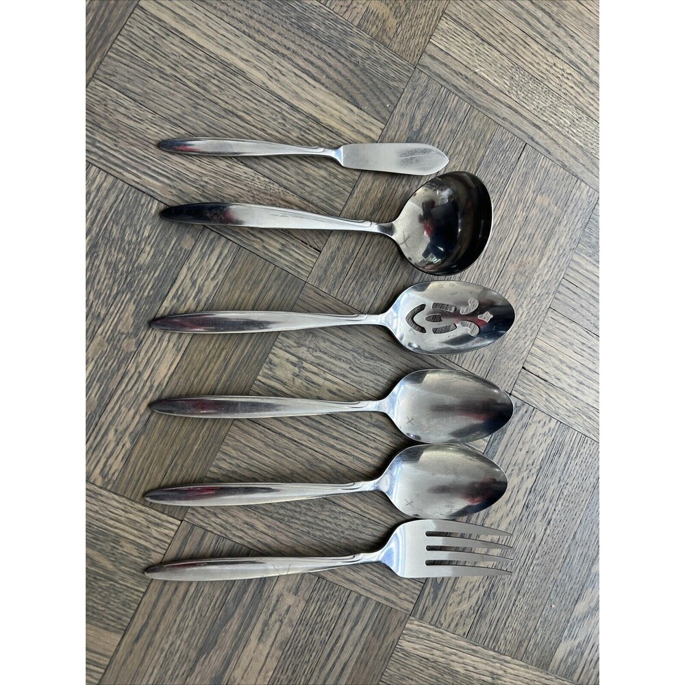 Oneidacraft Deluxe Stainless - DELMAR TAPER - LOT OF 6 SERVING PIECES